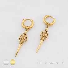 PAIR OF CELESTIAL ORBIT SPIKE PENDANT 316L SURGICAL STEEL EARRING